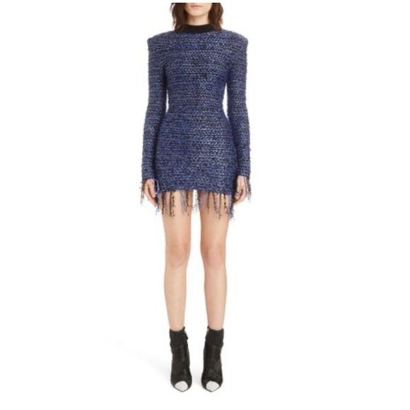 Balmain Dresses & Skirts - BALMAIN Fringe Metallic Tweed Minidress